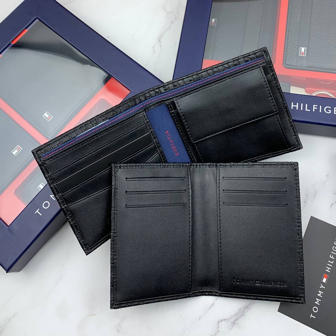 Tommy Hilfiger Men’s Wallet & Keychain Gift Set – Premium Leather Bifold & Passcase Wallet Combo with Logo Key Ring