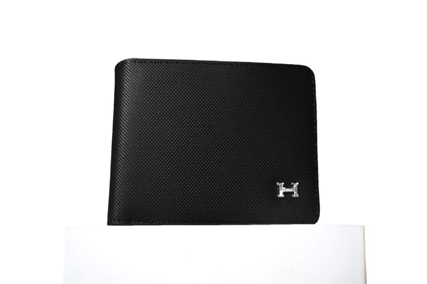 Hermès Men's Black Saffiano Leather Bifold Wallet - Iconic H Logo - Luxury French Designer Wallet