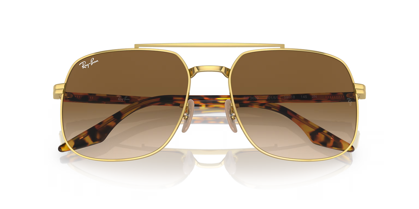Ray-Ban Bain Bridge Sunglasses – Luxury Pilot Eyewear for Men & Women (GOLD)
