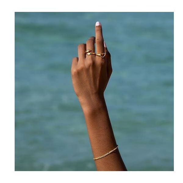 Gold Hug Ring – Adjustable Hand Embrace Fashion Ring for Women