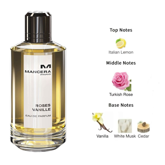Mancera Roses Vanille Eau de Parfum – Luxury Women Oriental Vanilla Rose Fragrance