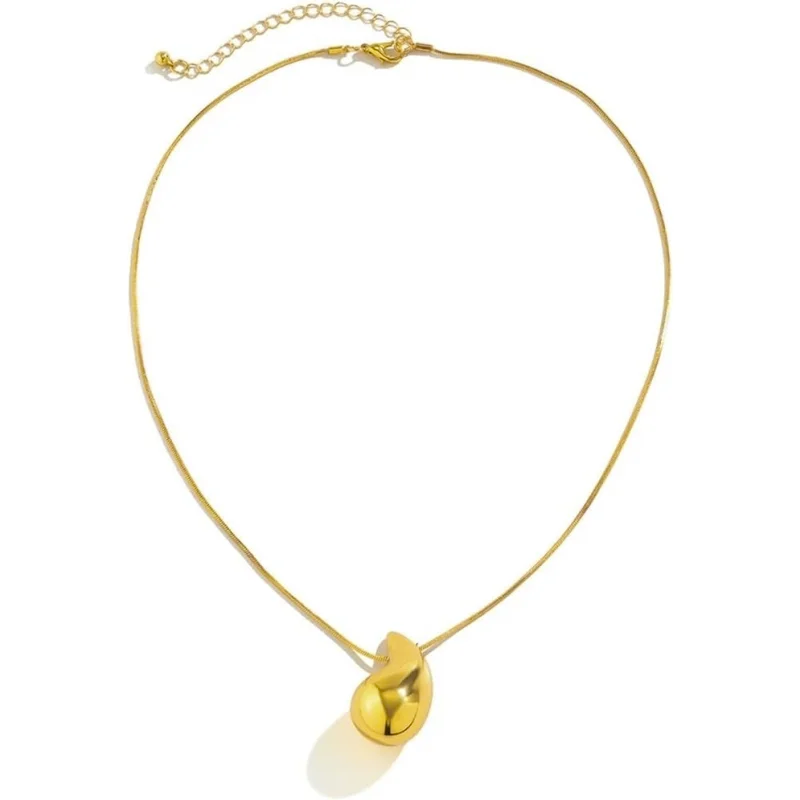 Gold Drop Pendant Necklace – Minimalist Teardrop Charm Jewelry for Women