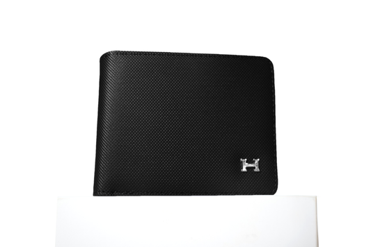Hermès Men's Black Saffiano Leather Bifold Wallet - Iconic H Logo - Luxury French Designer Wallet